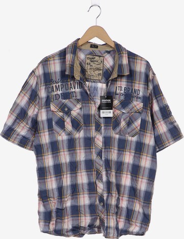 CAMP DAVID Button Up Shirt in XXXL in Blue: front