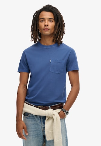 Superdry Shirt 'Essential' in Blauw: voorkant