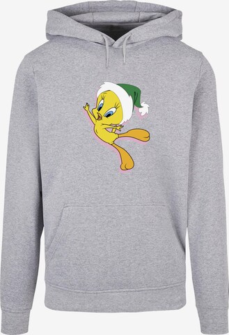 ABSOLUTE CULT Sweatshirt 'Looney Tunes - Tweety Christmas Hat' in Grijs: voorkant