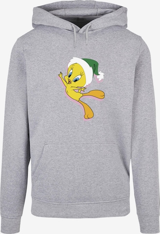 ABSOLUTE CULT Sweatshirt 'Looney Tunes - Tweety Christmas Hat' in Grey: front