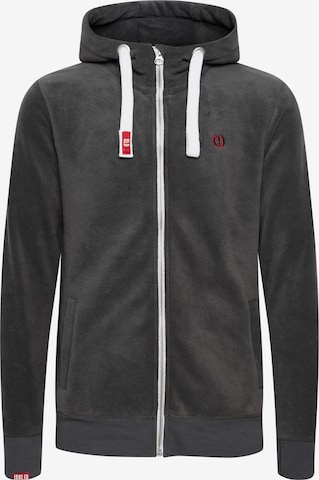 !Solid Zip-Up Hoodie 'Loki' in Grey: front