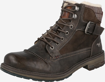MUSTANG Boots med snörning i brun: framsida