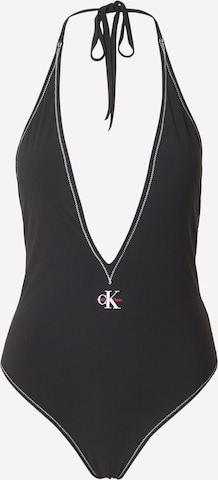 Calvin Klein Swimwear Triangel Badeanzug in Schwarz: Vorderseite