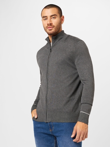 MEXX Knit Cardigan 'LIAM' in Grey: front