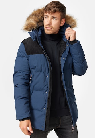 INDICODE JEANS Winter Parka 'Hexyl' in Blue