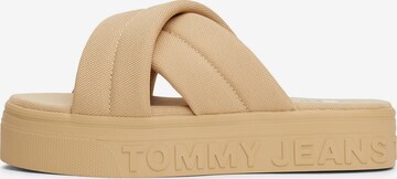 Tommy Jeans Muiltjes in Beige: voorkant