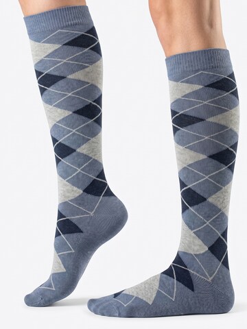 footstar Knee High Socks 'Ringel' in Blue: front