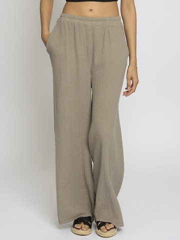 Wide Leg Pantalon 'Edaa' Lilavie en marron : devant