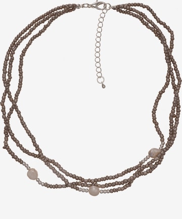 Leslii Necklace 'Layering' in Grey: front