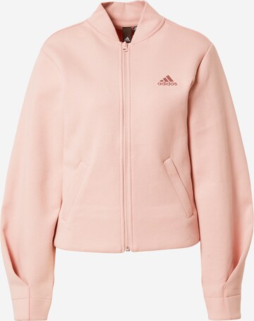 ADIDAS SPORTSWEAR - Sudadera con cremallera deportiva en rosa: frente