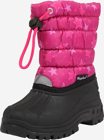PLAYSHOES Škornji za v sneg 'Sterne' | roza barva: sprednja stran