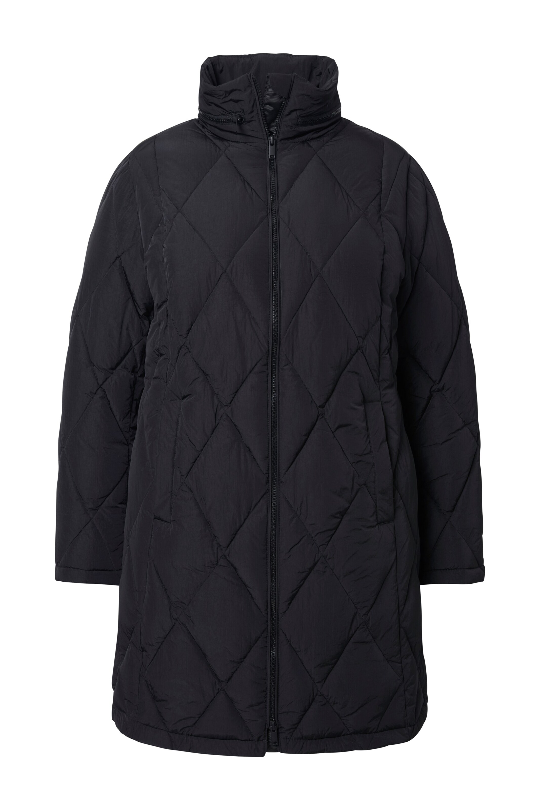 Ulla Popken Mantel in Schwarz: Vorderseite