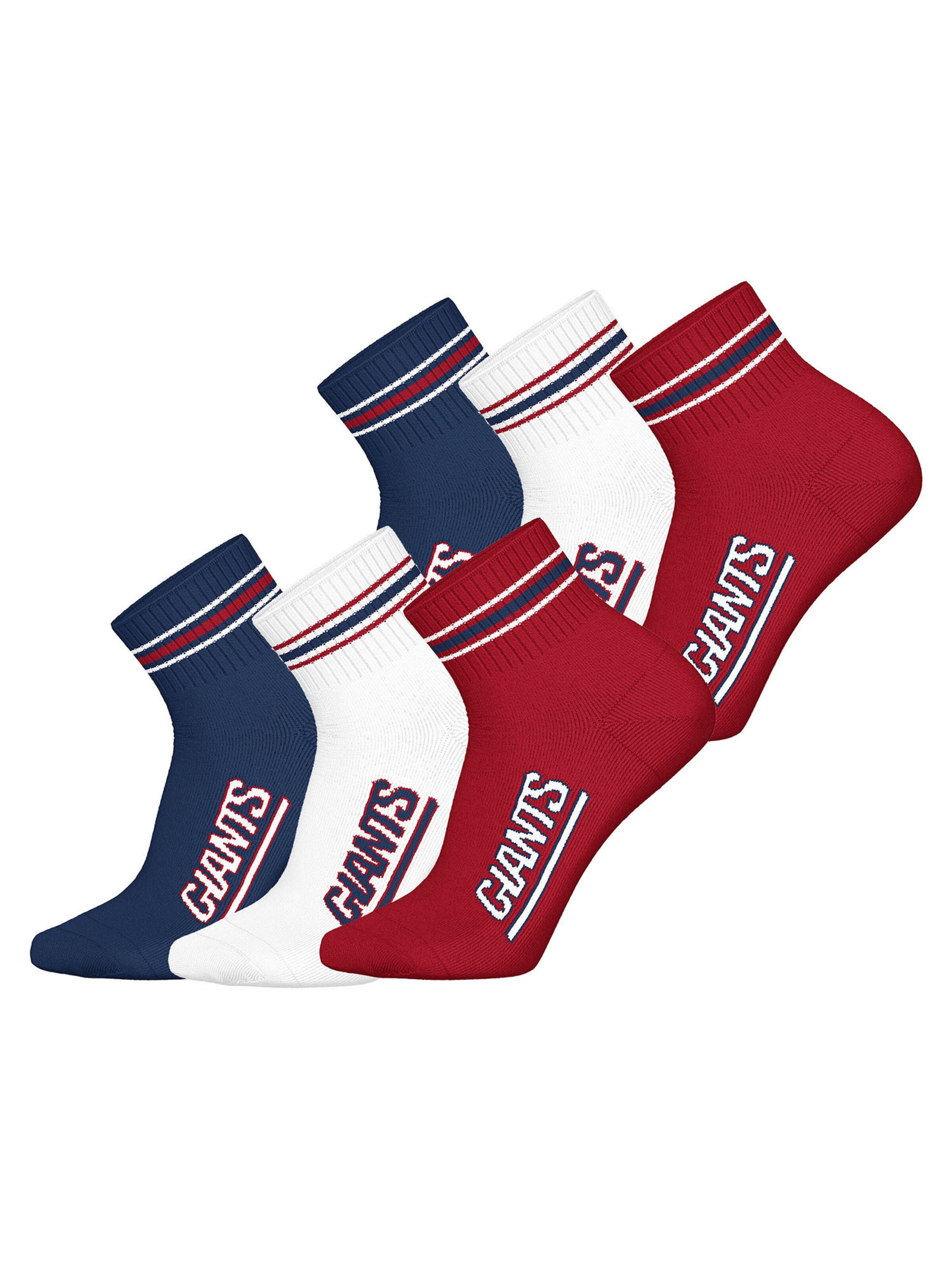 Huddle Chaussettes en bleu marine / rouge vif / blanc, Vue avec produit