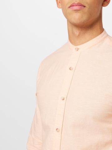 JACK & JONES Slim fit Button Up Shirt 'Summer' in Orange