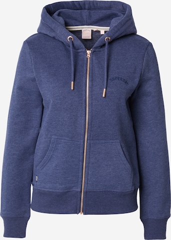 Veste de survêtement 'Essential' Superdry en bleu : devant