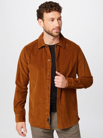Only & Sons Regular fit Button Up Shirt 'BRAN' in Brown: front