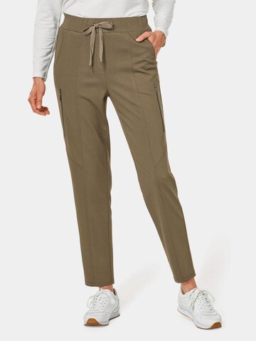 Goldner Slim fit Pants in Green: front