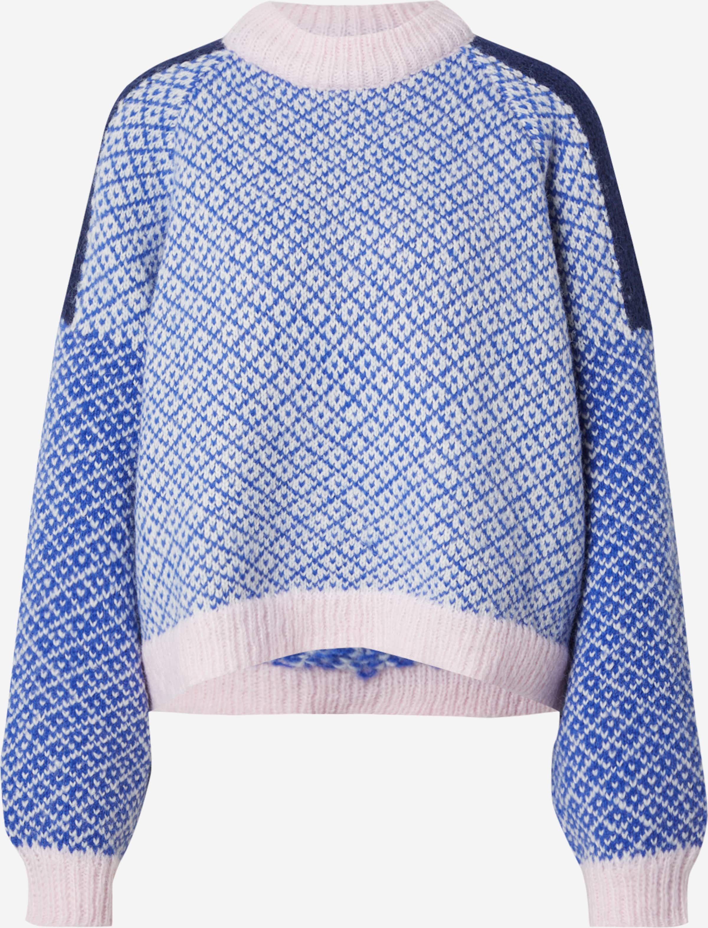 NOEL　REUSSIR　Thermo-Serendipity Rib Pile Knit　SIZE:３　BLUE×L.BLUE Rib Knit Fabric Waistband Stretch Material,2x2 Ribbed