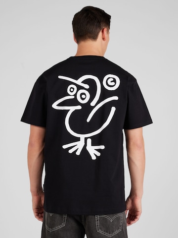 Cleptomanicx Shirt 'Sketch Gull' in Black