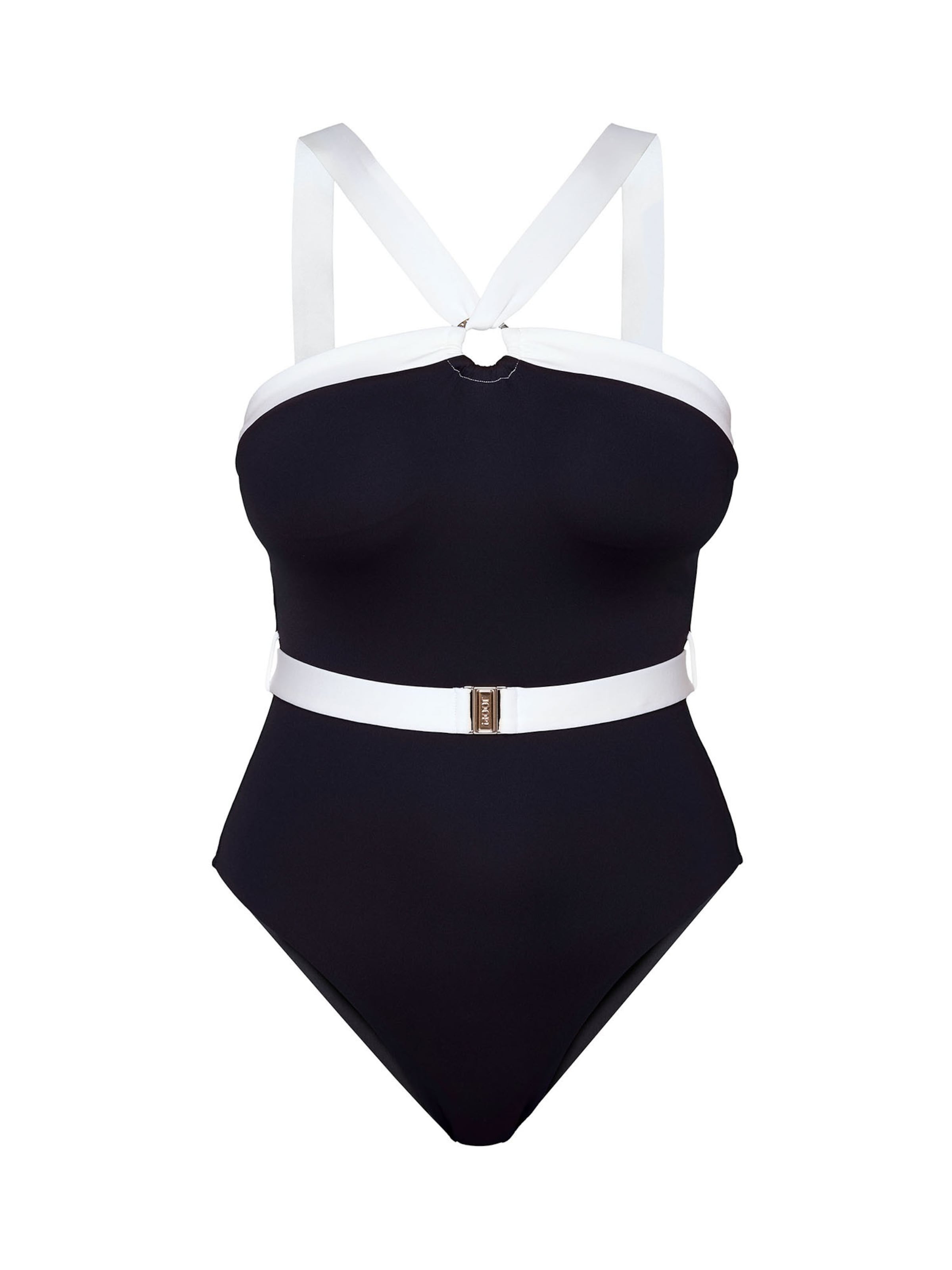 JOOP! Bustier Badpak 'Blanca Beach' in Zwart: voorkant