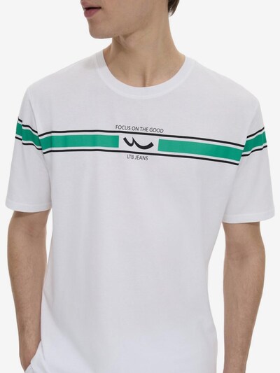 Maglietta 'LTB Jeans Herren-T-Shirt mit Streifen und Logo' in XL LTB Jeans di colore bianco, Visualizzazione prodotti