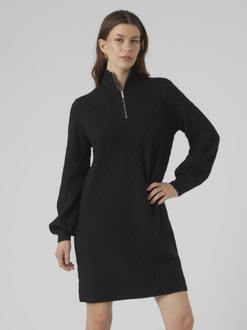 VERO MODA Knitted dress in Black: front