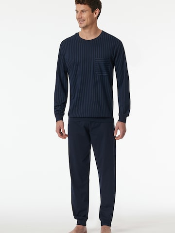SCHIESSER Pyjama lang ' Comfort Essentials ' in Blauw