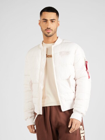 ALPHA INDUSTRIES Winter Jacket 'MA-1' in White: front