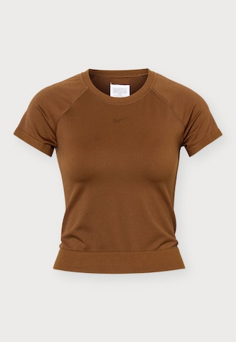 T-shirt fonctionnel 'NP' NIKE en marron : devant
