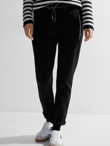 CECIL Slim fit Pants 'Tracey' in Black: front