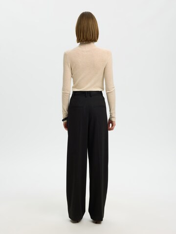 Wide Leg Pantalon à pince 'SLWMARA' SELECTED en noir