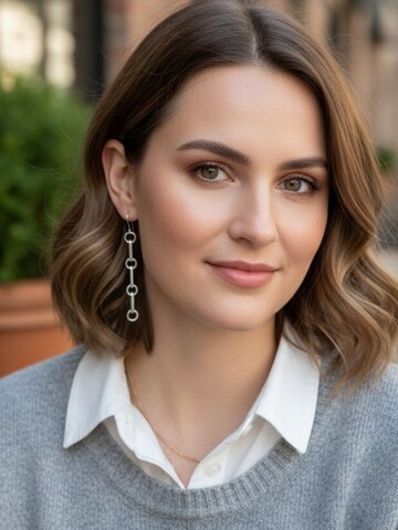 Gloria Mago Earrings '4ForU Silver Plated Earring' in Silver: front