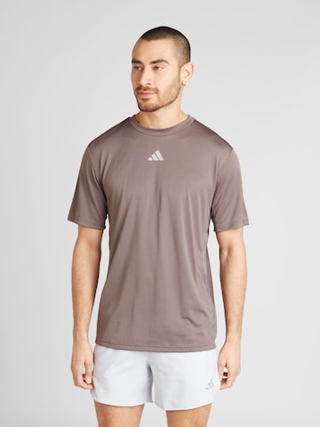 ADIDAS PERFORMANCE - Camisa funcionais 'HIIT 3S MES' em cinzento: frente