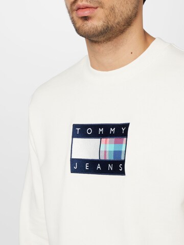 Felpa 'Tartan' di Tommy Jeans in bianco