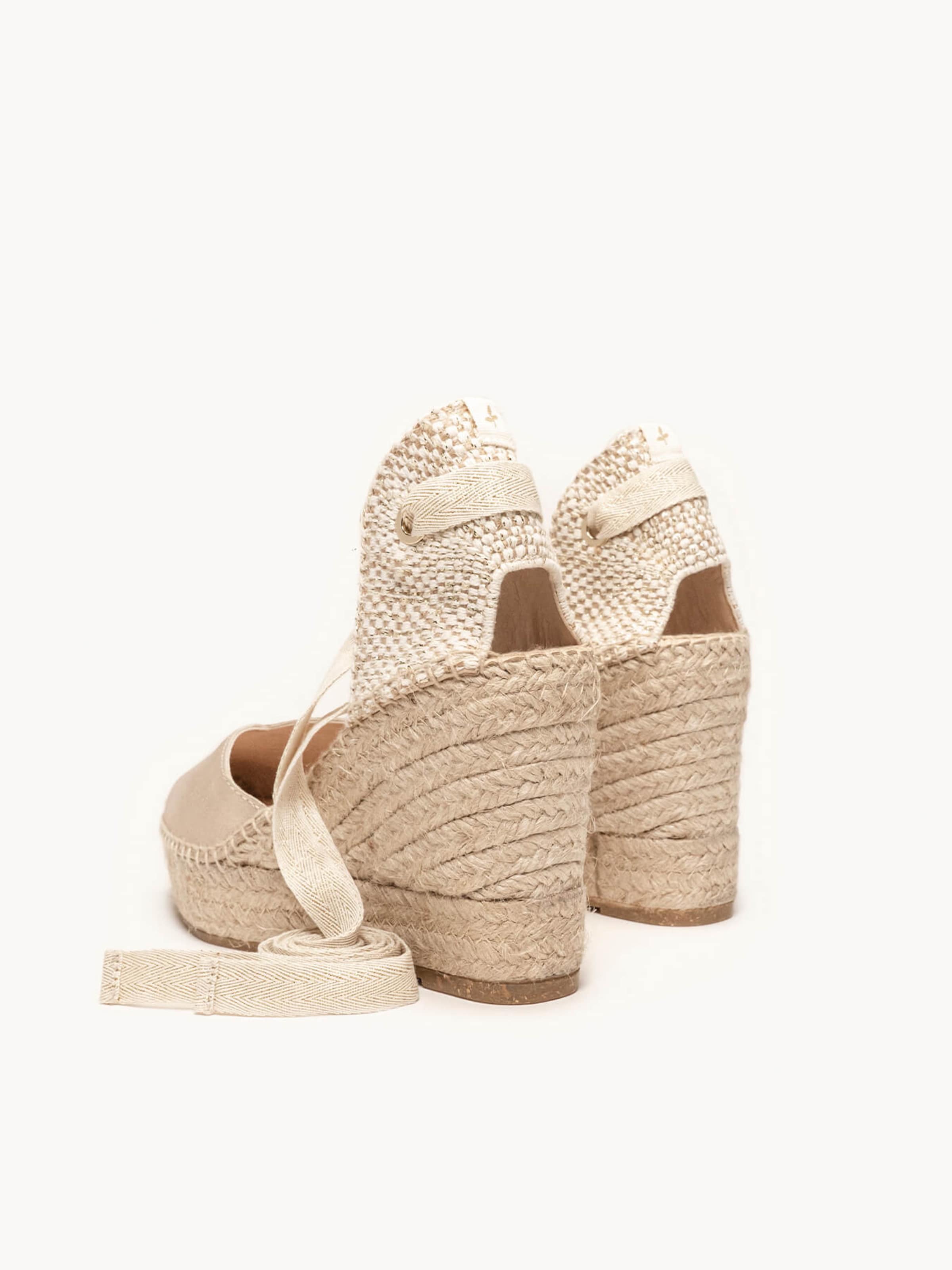 Alhamas Sandaal 'Alpargata Cuña 10 cm' in Goud