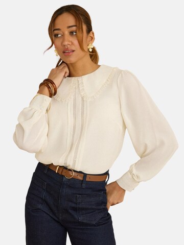 love & roses Μπλούζα σε λευκό: μπροστά