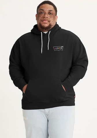 Levi's® Big & Tall Tréning póló 'Relaxed Graphic Hoodie' - fekete: elől