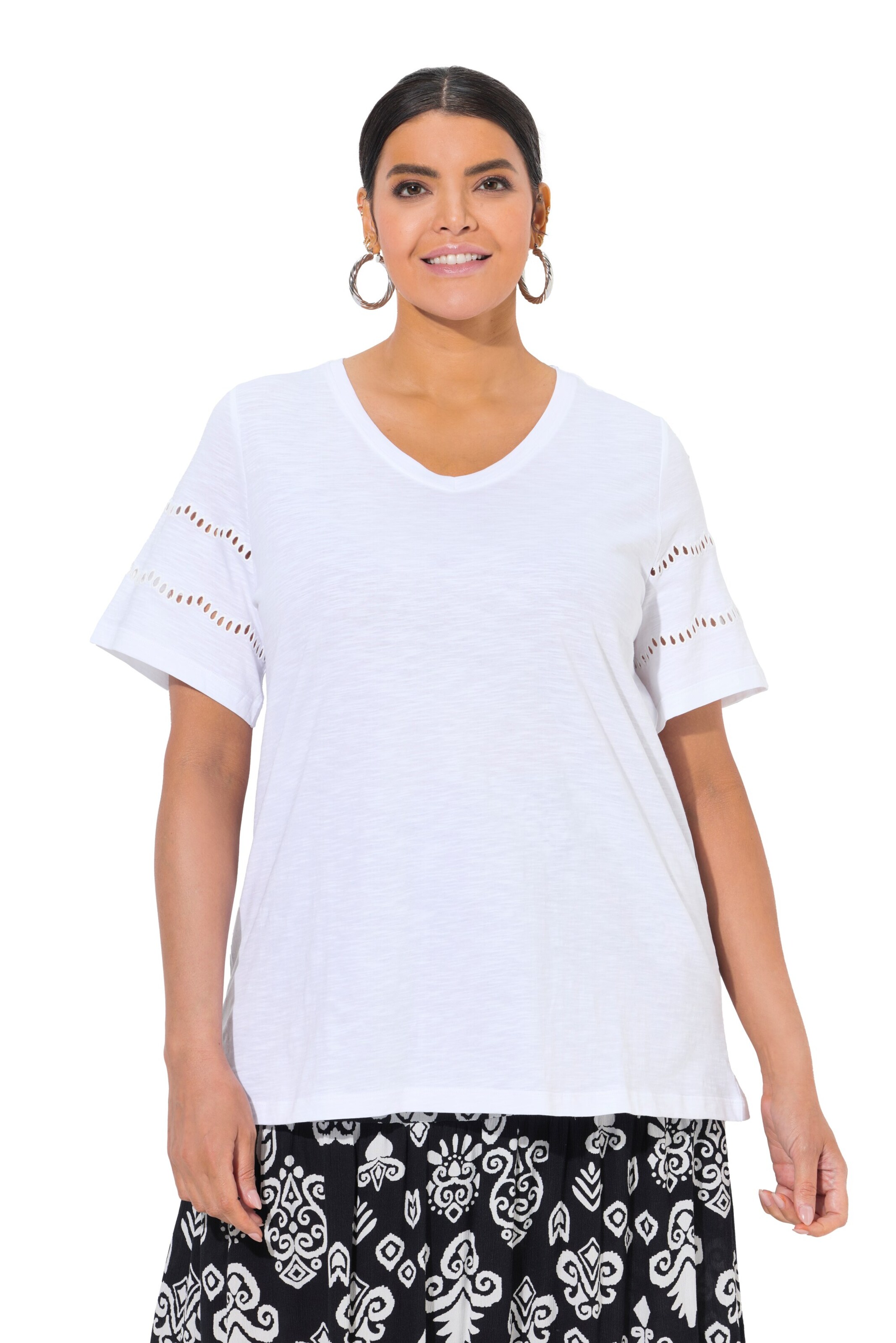 Ulla Popken Shirt in Wit: voorkant