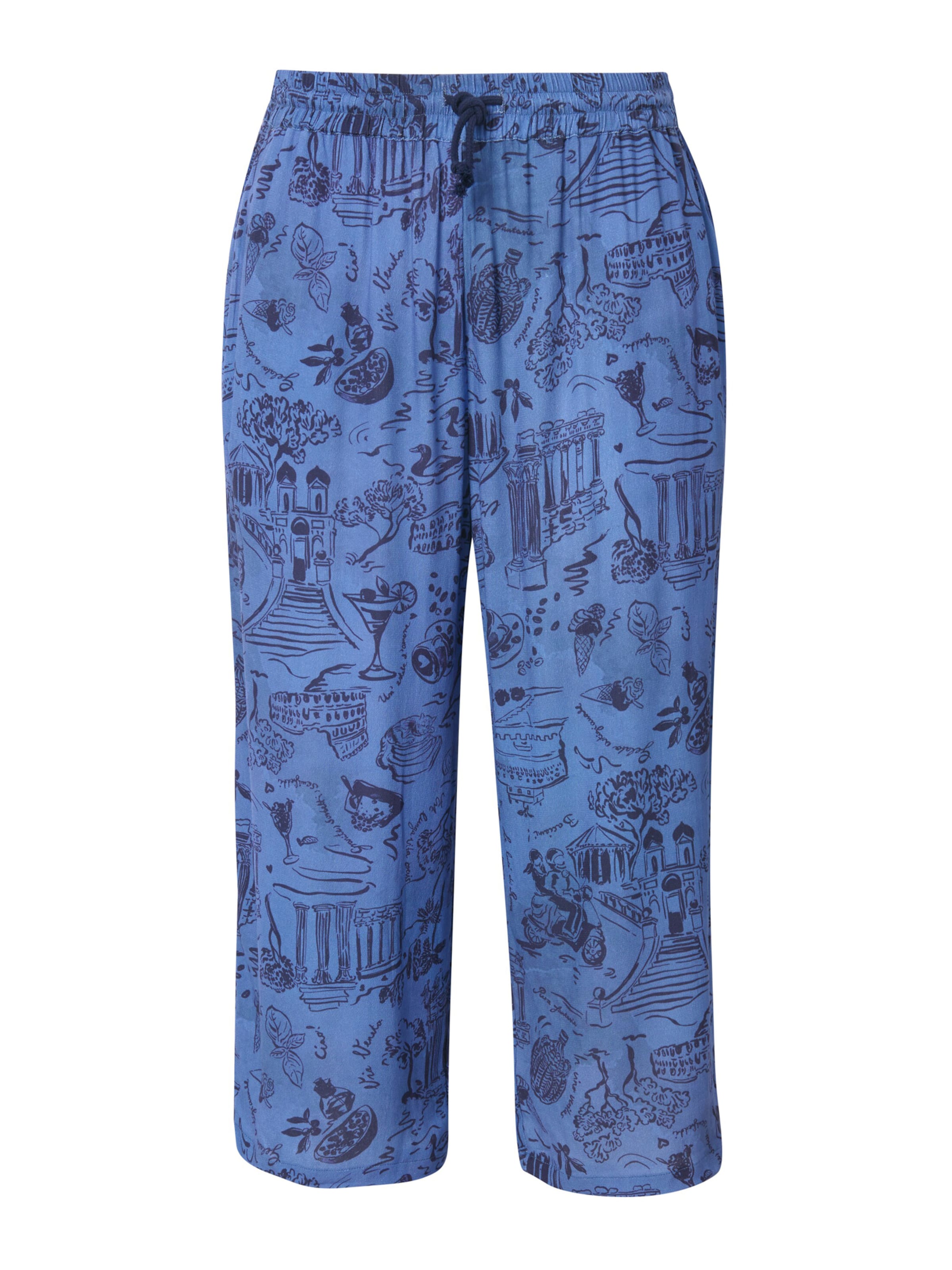 Ulla Popken Loosefit Παντελόνι 'Rose' σε μπλε: μπροστά