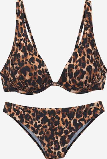 Bikinis iš Bruno Banani, spalva – gelsvai pilka spalva / tamsiai ruda / juoda, Prekių apžvalga