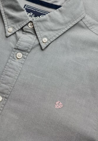Superdry Slim fit Overhemd in Grijs