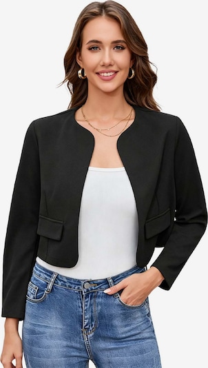 KoJooin Blazer 'Damen Kurzjacke ohne Kragen mit langen Ärmeln und abgerundetem Saum Lässiger, vielseitiger Cardigan' in 36 in Black, Item view
