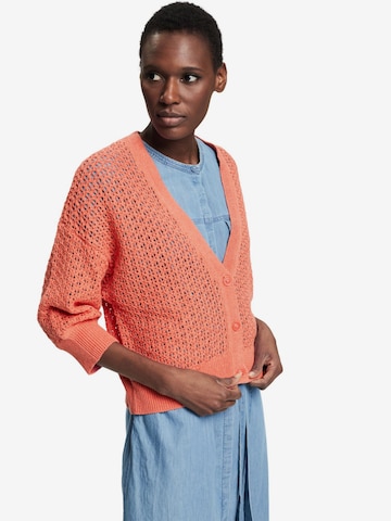 Esprit Collection Knit Cardigan in Orange: front