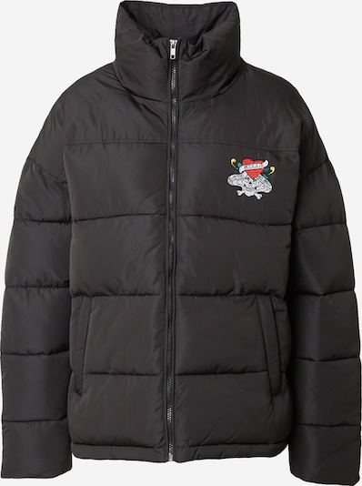 Ed Hardy Winterjacke in gelb / grau / blutrot / schwarz, Produktansicht