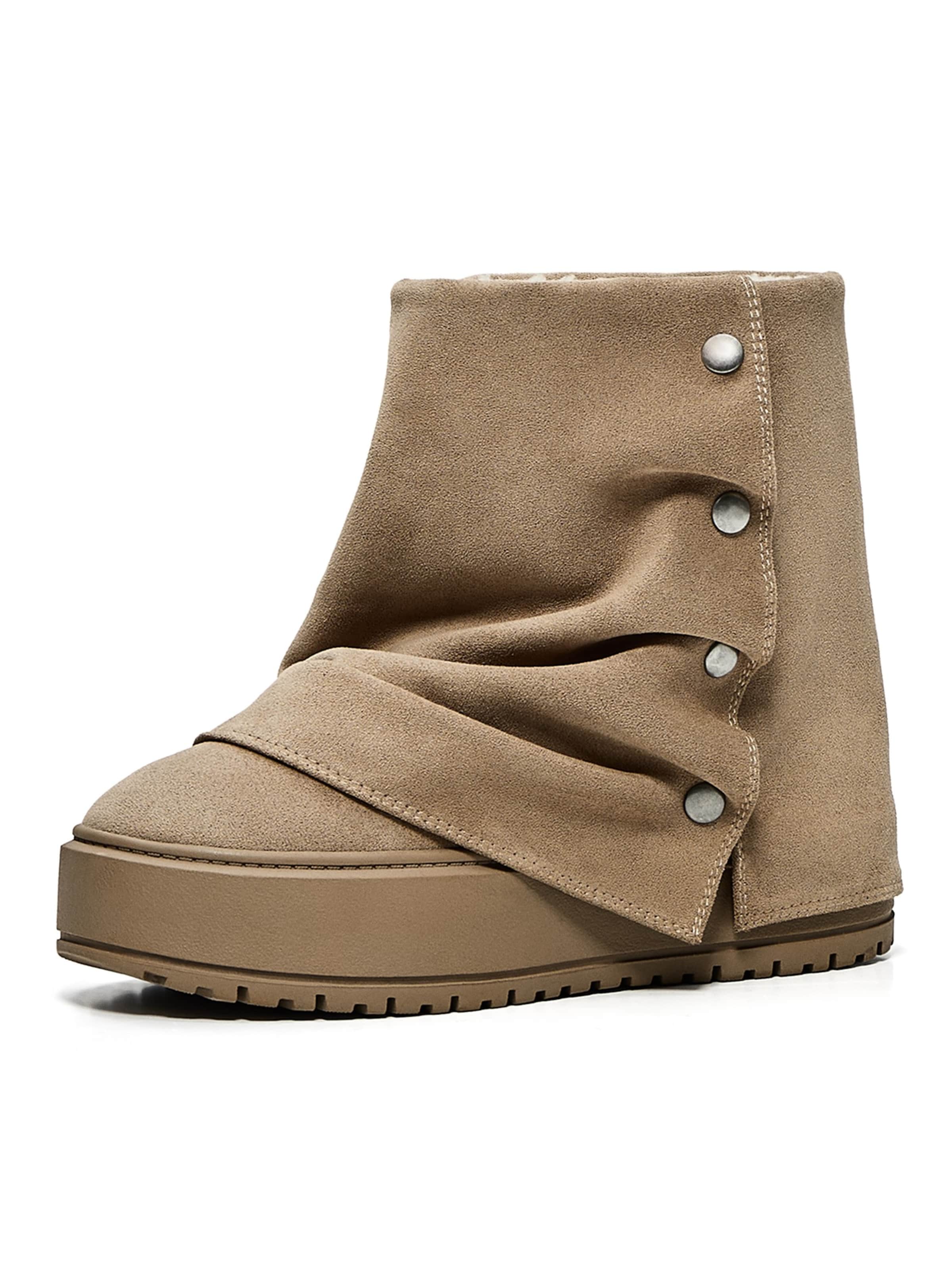 Boots Bershka en beige : devant