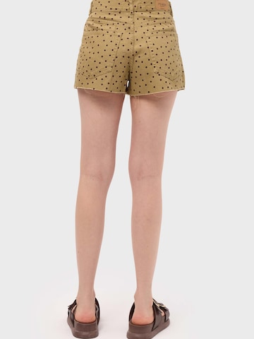 IT'S BASIC Regular Jeans 'POLKA MINI DENIM SHORTS' in Geel