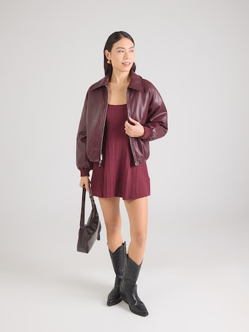 HOLLISTER Úpletové šaty – červená