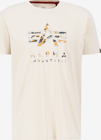 ALPHA INDUSTRIES Särk 'Camo PP T', värv valge: eest vaates