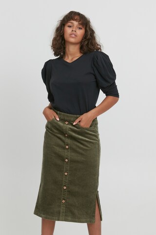 PULZ Jeans Skirt in Green: front