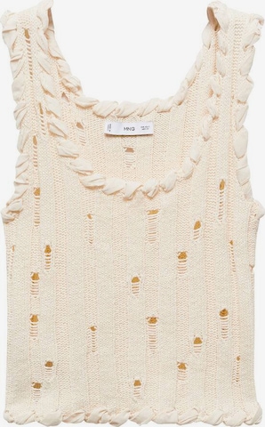 MANGO Knitted Top in Beige: front